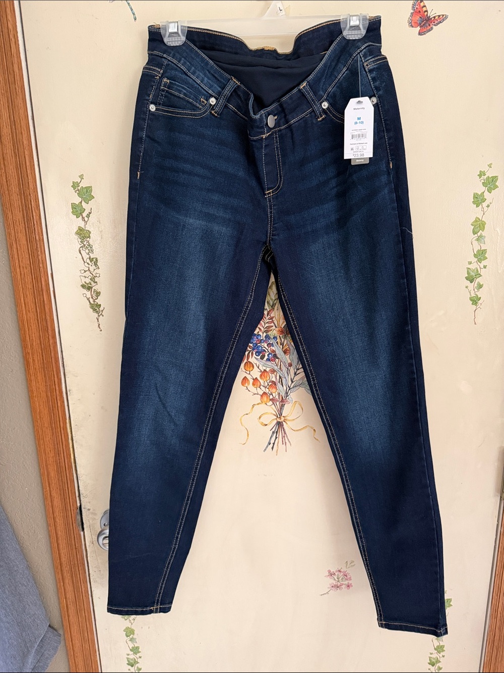 Dark Blue Stretch Maternity Jeans - Time and Tru